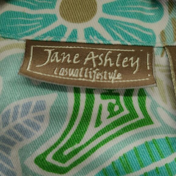 Jane Ashley Womens Button Up Multi-Color Size Large 100% Cotton Long Sleeve - Picture 5 of 12